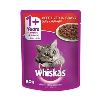 Whiskas Beef Liver In Gravy Adult Cat Wet Food 80 g