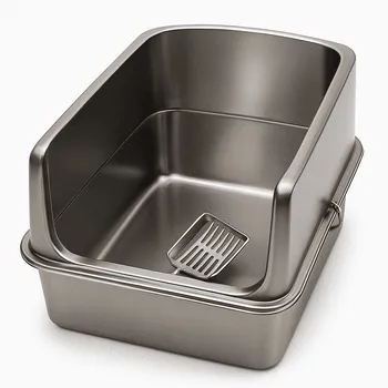 Open Cat Litter Box Stainless Steel For Cat