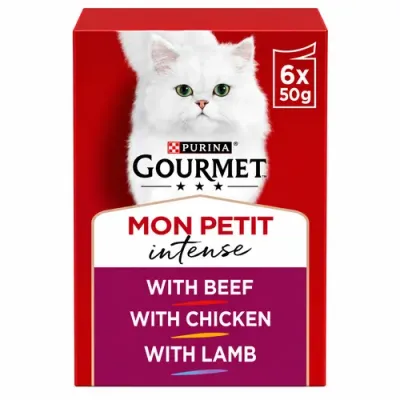 Purina Gourmet with Beef, Chicken & Lamb Adult Cat Wet Food 50 g Pack of 6