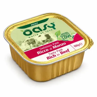 Oasy  Natural with Pate Beef Adult Dog Wet Food 150 g