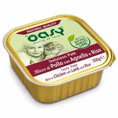 Oasy Natural with Pate Chicken & Lamb & Rice Adult Cat Wet Food 100 g