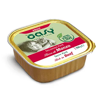 Oasy Tasty Pate Rich in Beef Adult Cat Wet Food 100 g
