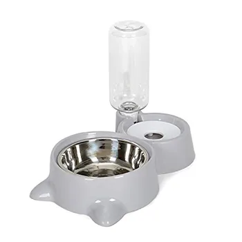 Food Bowl and Water Bottle with Cat Ear Design for Cat & Dog