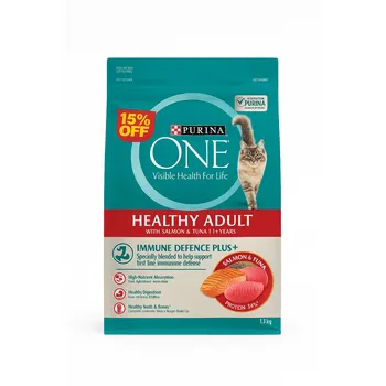 Purina One Healthy Salmon & Tuna Adult Cat Dry Food 15 % off 1.2 kg