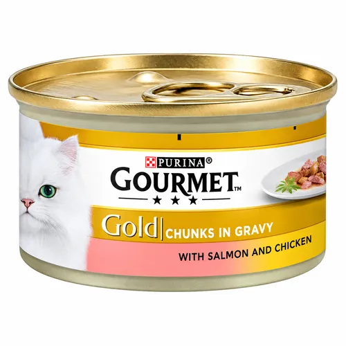 Purina Gourmet Gold with Chunk Salmon & Chicken in Gravy Adult Cat Wet Food 85 g
