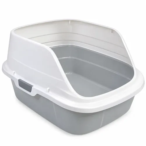 Open Litter Box with High Sides & Low Front Entry for Cat