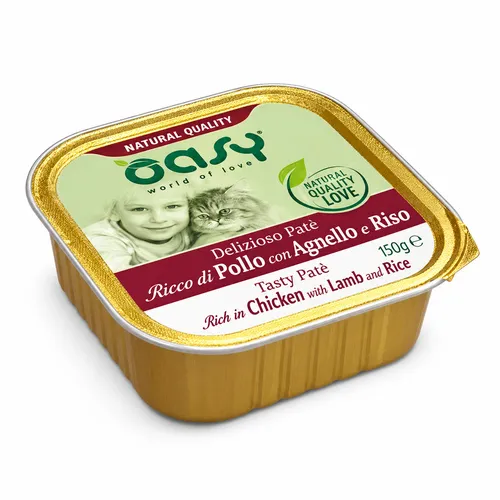 Oasy Natural with Pate Chicken & Lamb & Rice Adult Cat Wet Food 100 g