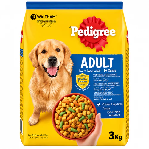 Pedigree with Chicken & Vegetables Adult Dog Dry Food 3 kg