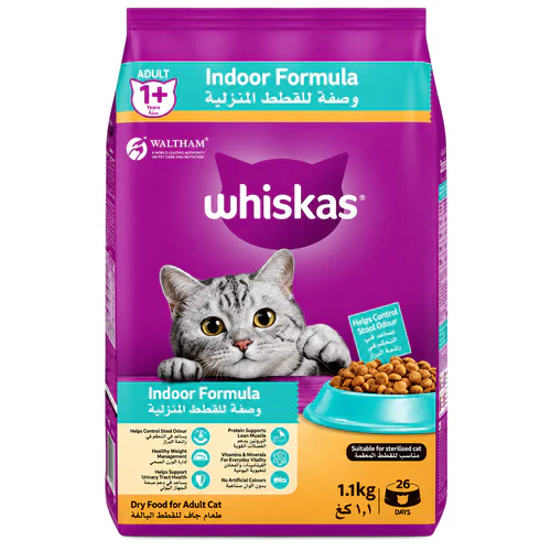 Whiskas Indoor Adult Cat Dry Food 1.1kg