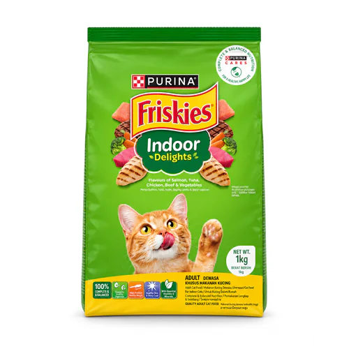 Friskies Indoor with Salmon, Tuna, Chicken and Vegetable Adult Cat Dry food 1 kg 15% off